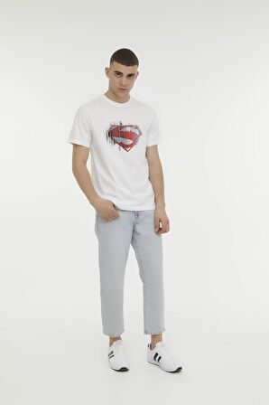 Lumberjack Superman Beyaz Erkek T-Shirt 2SSUPERMAN3FX