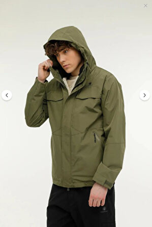 LUMBERJACK PRIME 3PR HAKİ SU İTİCİ RÜZGAR GEÇİRMEZ MONT+YELEK ÇİFTLİ TAKIM ERKEK MONT