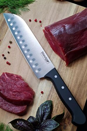 Stevig Pro Santoku Şef Bıçağı Siyah 19 cm ST-400.009