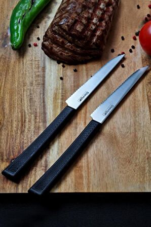 Stevig Cut 4 Steak Biftek Bıçağı Seti 2 Parça Siyah 12 cm ST-400.007