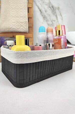 Digithome Bambu Çok Amaçlı Saklama Kutusu Düzenleyici Orta Boy Organizer Siyah 29x19x10 Cm - CL-6006-5 C1-1-121