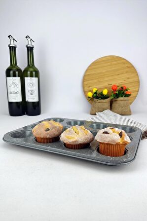 Digithome 12 Bölmeli Yanmaz Yapışmaz Muffin & Cupcake Kalıbı – THN69005 C1-1-18