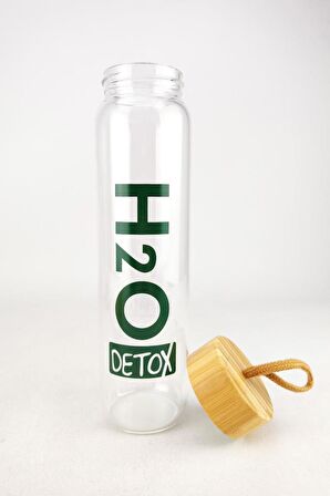 Digithome H2O Detox Bambu Kapaklı Cam Matara 1000 Ml - H2O75994 C1-1-18