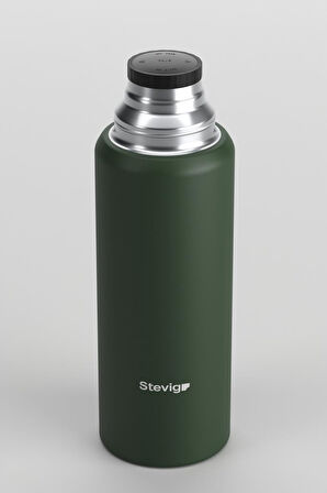 Stevig 4 Camp Klasik Vakumlu Çelik Termos 1 Lt Green ST-205