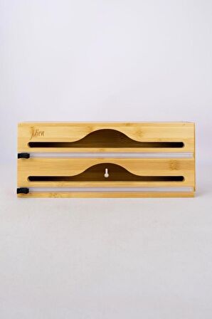 Digithome Bambu 2 Bölmeli Streç ve Alüminyum Folyo Kesici Organizer Düzenleyici – D/11 C1-1-289