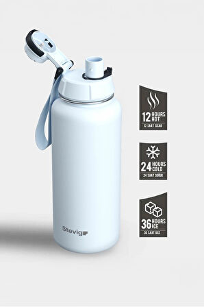 Stevig 1 Hand Leak-Proof Sızdırmaz Çelik Termos 1000 Ml Ice Melt ST-216
