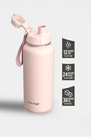 Stevig 1 Hand Leak-Proof Sızdırmaz Çelik Termos 500 Ml Icy Pınk ST-222