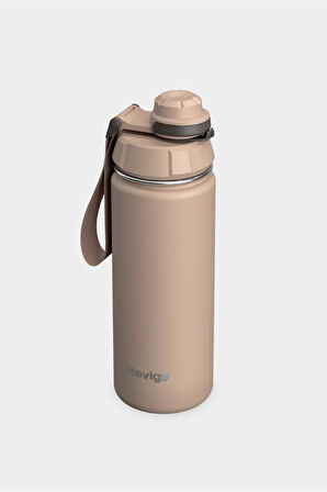 Stevig 1 Hand Leak-Proof Sızdırmaz Çelik Termos 500 Ml Lıght Brown ST-224