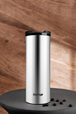 Stevig 2 Go Paslanmaz Çelik Termos Bardak 400 Ml Travel Mug Inox ST-200