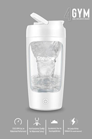 Stevig 4 Gym Şarj Edilebilir Elektrikli Protein Shaker 650 Ml White ST-226