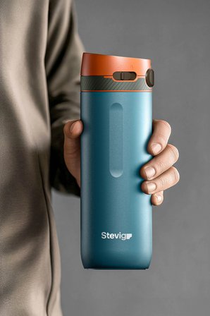 Stevig 4 Action Trigger-Control Çelik Termos Petrol Mavisi 500 ml