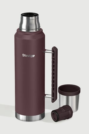 STEVIG 1 CAMPER KLASİK KULPLU SIZDIRMAZ ÇELİK TERMOS 1.2 LT. DARK PLUM ST-258