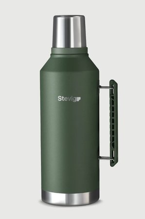 Stevig 2.2 Lt Çelik Termos Yeşil Paslanmaz Çelik Kulplu Sızdırmaz