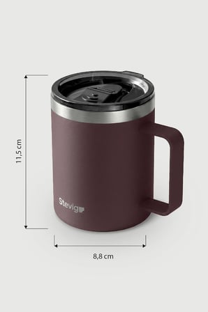 STEVIG 1 CAP DAİLY MUG KUPA ÇELİK TERMOS 350 ML DARK PLUM ST-266