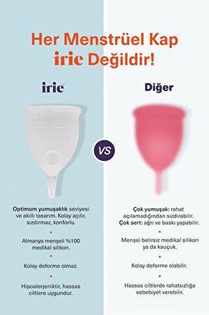 Adet Kabı Regl Kabı Menstrüel Kap Menstrual Cup [[Small Transparan]] Alman Medikal Silikon