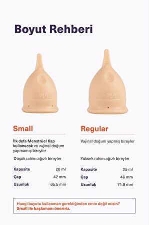 Adet Kabı Regl Kabı Menstrüel Kap Menstrual Cup 2'li Paket [[Small Small]] Alman Medikal Silikon