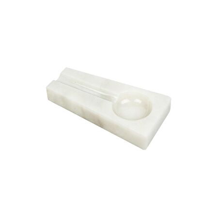 Troya Mermer Kirli Kaşıklık Beyaz