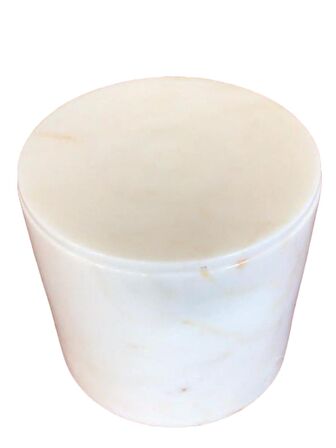 Fulla Mermer Çöp Kovası Kapaklı Beyaz