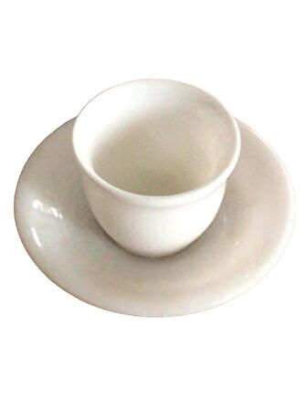 Kupala Mermer Fincan Seti Geniş Beyaz