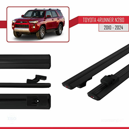 Toyota 4Runner (N280) 2010-2024 Arası ile Uyumlu BASIC Model Ara Atkı Tavan Barı Siyah 2 Adet