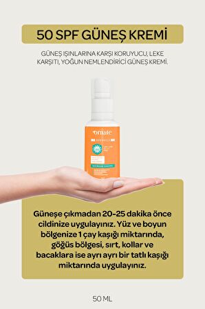 ORNATE Spf 50+ Yüksek Korumalı Yüz Vücut Leke Karşıtı Güneş Kremi