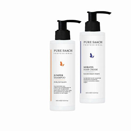 PURE SAACH PROFESSİONAL 2 ÜRÜN BİRLİKTE JUNIPER SHAMPO+KERATİN SAÇ BAKIM KREM