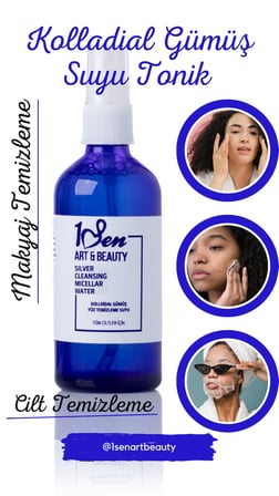Kolloidal Gümüş İçerikli 2'si 1 Arada Micellar Yüz Temizleme Suyu ve Tonik | 1SenArtBeauty