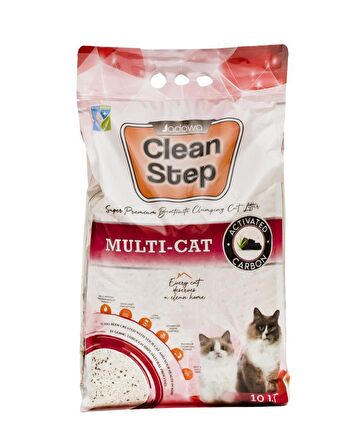 Jadawa Clean Step Aktif Karbonlu Topaklanan İnce Tane Bentonit Kedi Kumu 10 LT