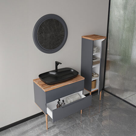 Ubm Monarc 100 Cm Lake Banyo Dolabı Krem