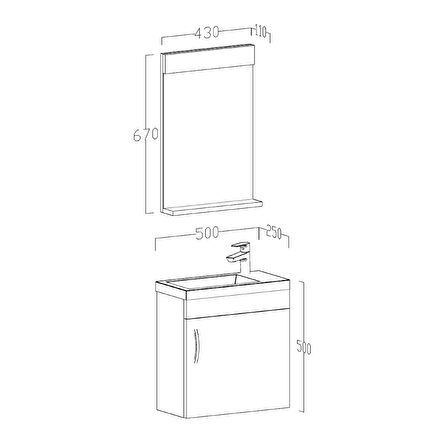 UBM Zerde 50 cm Banyo Dolabı Belly