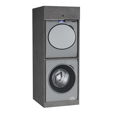 Ubm Senfoni Çamaşır ve Kurutma Makinesi Dolabı 70 Cm Retro Gümüş