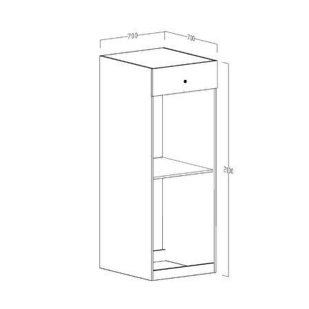 Ubm Senfoni Çamaşır ve Kurutma Makinesi Dolabı 70 Cm Retro Gümüş
