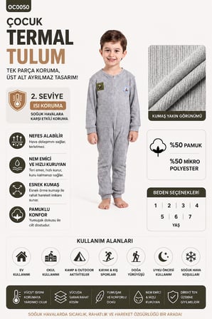 Oil Company Gri Unisex Çocuk Tulum