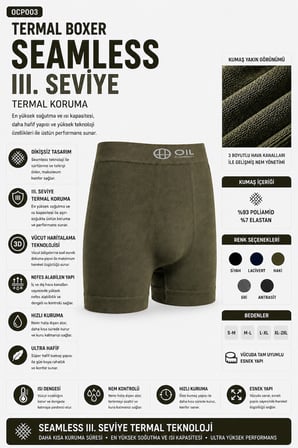 Oil Company Termal Haki Boxer Seamless III. Seviye