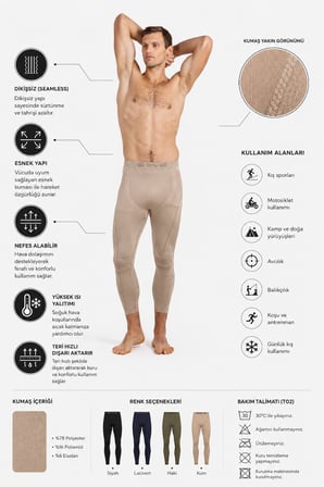 Oil Company Kum Unisex Termal İçlik Alt Seamless III. Seviye Pro