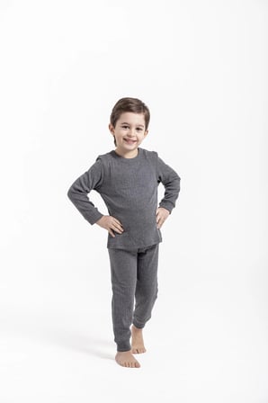 Antrasit Termal Çocuk İçlik Takım Unisex OC0052
