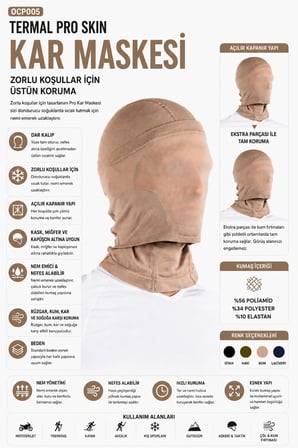 Oil Company Termal Pro Skin Kum Balaklava Unisex