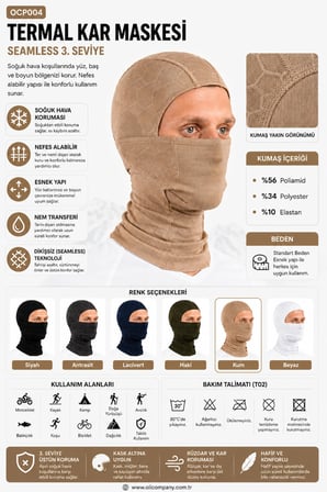 Oil Company Kum Balaklava Termal Kar Maskesi Unisex