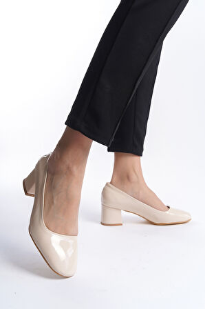 Kadını Şık Rahat Klasik 5 cm Kalın Topuklu Ayakkabı DRK022