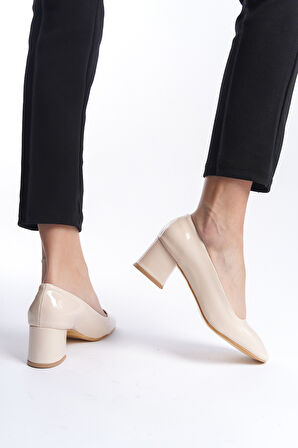 Kadını Şık Rahat Klasik 5 cm Kalın Topuklu Ayakkabı DRK022