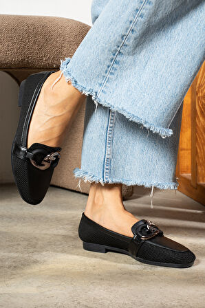 Kadın Tokalı Klasik Ayakkabı Babet AYK0035