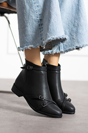 Kadın Tokalı Fermuarlı Rahat Bot PTK72