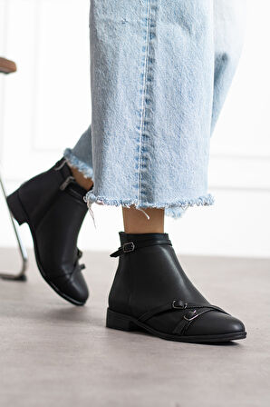 Kadın Tokalı Fermuarlı Rahat Bot PTK72