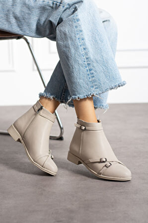 Kadın Tokalı Fermuarlı Rahat Bot PTK72