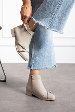 Kadın Tokalı Fermuarlı Rahat Bot PTK72