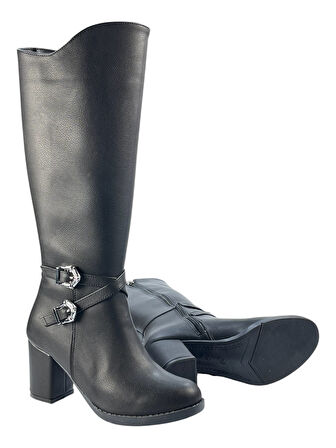 Kadın Tokalı Topuklu Çizme SBL01