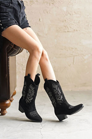 Kadın Kalın Topuklu Kovboy Çizme 886