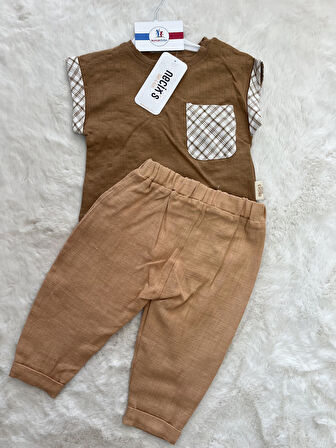 Keten Pantolonlu Erkek Takım