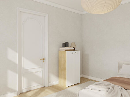 2 Kapaklı Çok Amaçlı Dolap Lefkas Meşe