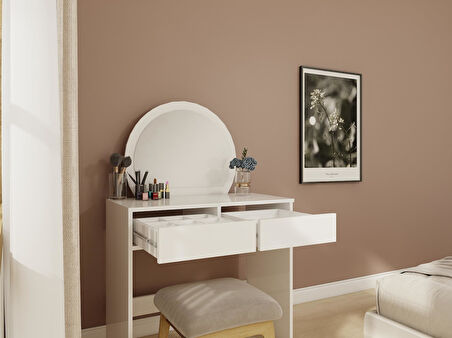 Huzur Makyaj Masası Beyaz Renk